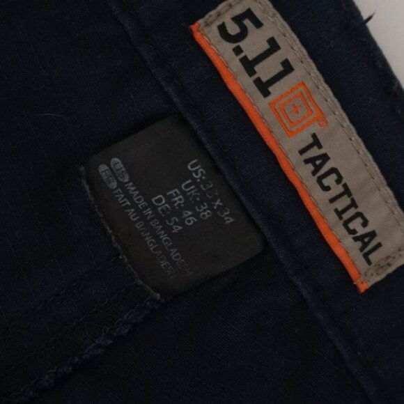 5.11 Tactical Navy Multi-pocket Utility Range Elastic Waist Relaxed Pants 38x34 - Picture 12 of 16